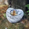 Grabsteine Tombstone, Harz Pfotenabdruck Haustier Dogcat Memorial Stone Welpen Grabstein mit Haustiergrabsteinen Fotorrahmen, Außen im Innengeschenk