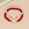 Strands Go2boho Redpink Crystal Bead Shell Bracelets dla kobiet letnia biżuteria mody najlepsza przyjaciółka dziewczyna prezent