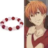 Strängar anime frukt korg kyo sohma armband vit röd kristallpärlor armband armband för kvinnor män cosplay rekvisita smycken