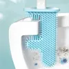 Brosse de toilette souple flexible avec base pour la salle de bain Nettoyage de toilettes à toilette Brosse de nettoyant sans angle de toilette Cactus Brosse de toilette