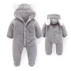 Coats Cute Newborn Infant Hooded Jumpsuit Jacket Outerwear Baby Boy Girls Winter New Thicken Coat Toddler Cotton Warm Romper