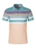 Polos pour hommes Polo à rayures Summer Bouton à manches courtes T-shirt T-shirt Casual Street Fashion Top respirant