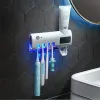 Heads Multifunctional Induction Toothbrush Holder Automatic Toothpaste Squeezing Hole Free Wall Mounted Squeezer Storage Display Boxes