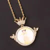 Memory DIY Commemorative Photo Necklace with Micro Inlaid Zircon Trendsetter Personality Hip-hop Angel Frame Crown