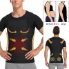 T-Shirts Compression T Shirt Men V Neck Body Shapers Waist Trainer Posture Corrector Abdomen Control Slimming Tshirt Shapewear Tops