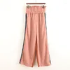 Women's Pants Spring Korean Style Loose Slim Looking Wide Leg Knitted Elastic Waist Cut Label