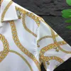 Chemise de créateur chemise boutonuse de la chemise de bowling imprimée fleur hawaïenne chemise de soie décontractée pour hommes mince robe à manches