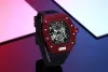 Montres Automatic Watch for Men Skeleton Mechanical Red Black Rubber Strap Richard Fashion Tonneau Reloj Hombre