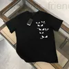 مصمم القمصان للرجال Little Monster Eye Recep Neck Short Lrucy Trendy Swite 2023 New Summer American High Street T-Shirt J07a