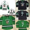 Kob Weng #7 TJ Oshie N D Hockey Jersey Maglie di ricamo cucite al 100% Siouxs Dakota College Hockey Maglie bianca nera verde