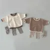 Ensemble des vêtements pour enfants ensemble garçons fille à manches longues haut plaid pantalon tenues enfants vêtements coréen coton bébé tracksuit 2pcs