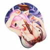 Poussions de souris poignets Rests Kerasu Anime 3D PAD MOUSE SOFF Soft Boobs Gaming Mousepad avec poignet Repos Gel Silicone rempli 2ways Fabric Y240423