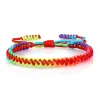 Brins 16 couleurs ROP-en-ciel Rope tressé bracelet tibétain coloré nœuds faits à la main