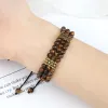 STRANDS NATUURLIJKE STEEN kralen Bracelet 4mm Malachiet Black Lava Yoga Energy Hot Couple for Women Men Men Sieraden Gevlochten touw Knoop Bangle cadeau