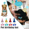 Hundkläder 1 Set Headwear Pet Birthday Hats Tie Glitter Star Decor paljetter Puppy Hat Accessory Party Cost Cat P0S3