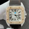 Cadrans fonctionnant des montres automatiques Carter New Mens Watch Sandoz Series 18K Rose Gold avec diamant dos mécanique W20107X7