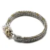 Brins Nouveaux couleurs argentées 2023 New Chinachic Hand Woven Gold Dragon Head Bracelet Men's Retro Craft Bracelet Bijoux