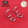 Pendientes G23 Pendientes de aro de titanio Post Ligero para mujeres Perforación del cartílago del cartílago Hipoalergénico Joyería del cuerpo 812 mm