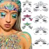 Tatueringar 3D Crystal Tattoo klistermärke Borrklistermärken Eyes Sticker Party Face Stickers Face Decoration Diamond Masquerade Temporär tatuering