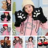 Feest voorstander van schattige cartoonbeer poothandschoenen winter fluffe donzige dieren klauwhandschoen Halloween cosplay kostuumhandschoenen vrouwen kinderen wanten lt942