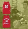 カスタム任意の名前番号メンズユース/キッズダリウスガーランド10ブレントウッドアカデミーイーグルスレッドバスケットボールジャージ1トップステッチS-6XL