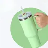 Vattenflaskor Rostfritt stål Vakuumisolerad tumlare med lock och halm 40oz termisk resemugg kaffekopp