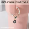 Schlüsselanhänger Lanyards Brief Zauber für Cup Pearl Chain Accessoires Initiale Charm