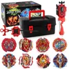 4d Beyblades B-X Toupie Burst Beyblade Gold Burst Set girando com o lançador de aderência+Brinquedo da caixa de caixa portátil