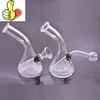 Groothandel mini goedkoop proteerbaar glazen tabak Bong Water Pijpen Pyrex Clear Hookah waterolie brander Rigs bongs dikke bedwelmende recycler rig met rokende droge kruidenkom