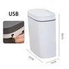 14L SMART TRASH CAN USB laddning av automatiska avfallsbackar Badrum Toalett Vattentät n Seam Touch DustBin Kitchen WastBasket 240408