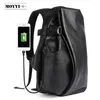 Rucksack Herren USB -Ladungsreise -Laptop 15,6 -Zoll -Leder wasserdichte Anti -Diebstahl -Rucksäcke tragen auf Tasche Mann