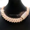Brand New Latest Cuban Chain Necklace Design Rose Gold Trapezoid Shape Diamond Hip Hop Cuban Bracelet Iced Out Cuban Link Chain