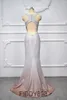 Party Dresses Shimmer Prom Gowns Mermaid Gardient Color Dress Side Slit Women Long For Night Vestidos De Gala