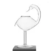 نظارات النبيذ 2024 لطيف Swan Swan Cocktail Glass Glass شفاف مع كأس عصير القش لحفل الملهاء الليلي