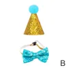 Hundkläder 1 Set Headwear Pet Birthday Hats Tie Glitter Star Decor paljetter Puppy Hat Accessory Party Cost Cat P0S3