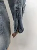Stickerei Tassel Jeans Zwei -Stück -Set Frauen stehen Kragen Langarm Short Jackets Tops Bodycon Miniröcke Mode -Denim -Anzüge 240423