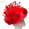 Fascinateur Feather Chapeau pour femmes Headpiece de mariage Église Headwear Dames Kenducky Race Fascinateurs Clip Clip Bandin Bandin