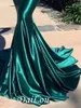 Платья для вечеринок русалка элегантное обручальное формальное вечернее платье Scoop Neckelevess Sweepless / Brush Train Satin с гладким 2024