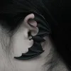 Earrings Korean Gothic DIY Black Bat Shaped Ear Clips For Women Punk Goth Dragon Snake Butterfly Ax Vintage Earrings Party Gifts Jewelry