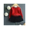 Vêtements Ensembles vêtements Girls Winter Set Sweater à manches longues Shirt and Jirt 2 PCS SUIT Les tenues de printemps pour les enfants Livraison Baby Mater Otqog