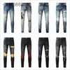 Mentille pour hommes Designer de haute qualité hommes de style cool pantalon de luxe de luxe en détresse racontée noire bleu jean slim fit moteur 2023