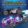 Electric/RC Car Zwn F1 F2 RC Drift Car with Music LED Lights 2.4G Glove Gesture Radio Remote Control Spray Stunt Cars 4WD Electric Children Toys T240422