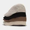 Bérets Men Summer Mens Beret Linen Papets Hats SBOY CAPS OUTDOOR GORROS FOLM SUN PLAT CAP