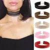 Colliers Unisexe Velvet Punk Punk Chokers Colliers pour femmes hommes colliers gothiques multicouches