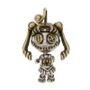 Hängen Bocai Ny Solid S925 Sterling Silver Jewelry Retro Stylish and Creative Personality Voodoo Doll Man and Woman Pendant