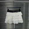 Женская пляжная короткая юбка MIU Дизайнерское платье вышитое торт летние опрятные мини -платья женская одежда