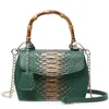 Evening Bags S Snake Bamboo Handbag Women Leather Python Shoulder Bag Summer Tote Hand