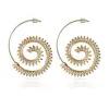 Boucles d'oreilles 2022 Couleurs argentées or tendance rondes boucles d'oreilles en spirale pour femmes Bringles d'oreilles Brinco Oorbellen Boucles d'oreilles en alliage