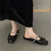 Slippers Bow Women Crystal Flats Slingback Shoes Summer Fashion Sandals 2024 Beach Dress Walking Flip Flop Cozy Mujer Slides