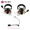 Protector TACSKY COMTAC II silicone earmuffs hearing noise reduction pickup military tactical headset DE+ U94 Kenwood plug PTT